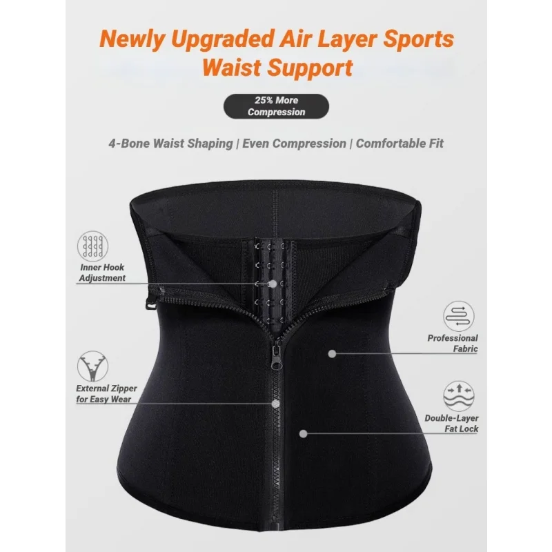 Corset Waist Trainer Body Shaper Double Pressing Cincher Underbust Slimming Women Belt Tummy Control Compression Shapewear