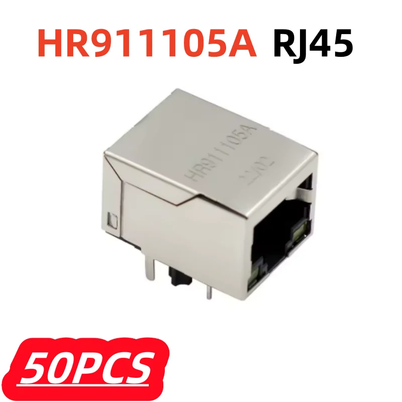

50 шт./лот, 100% новая розетка HR911105A RJ45-с светодиодной сетевой изолирующий трансформаторный фильтр, оригинальный
