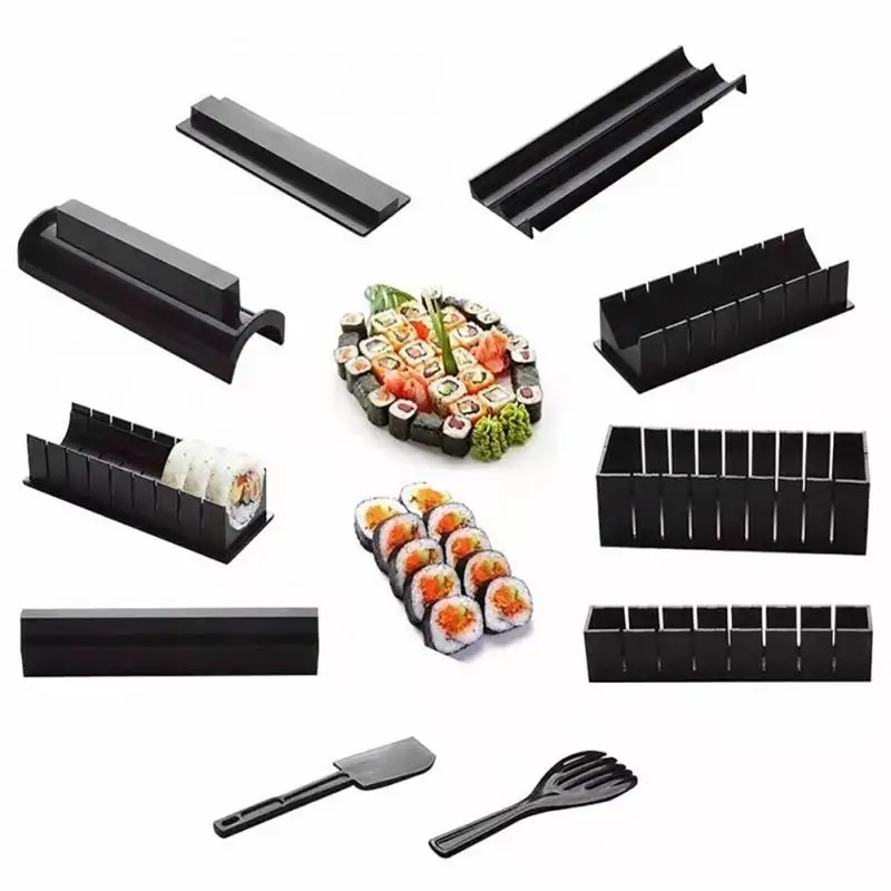 Sushi Mould 10 Piece Set Sushi Ware Household Rice and Vegetable Roll Mould Set Sushi Roll Seaweed Tools