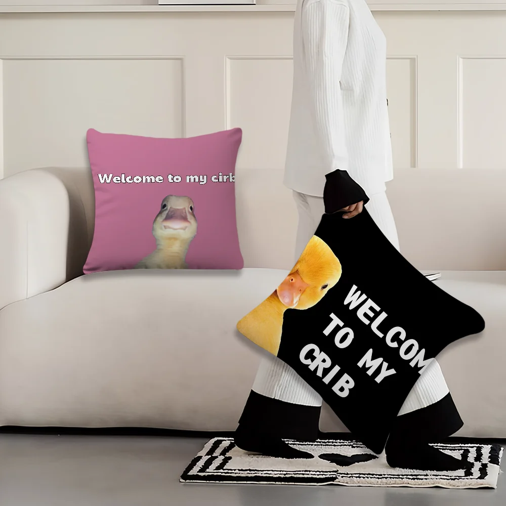 CUTE duck Welcome to My Crib Decoration Room Home Sofa living Office Car Nordic Simplicity Pillow Cover