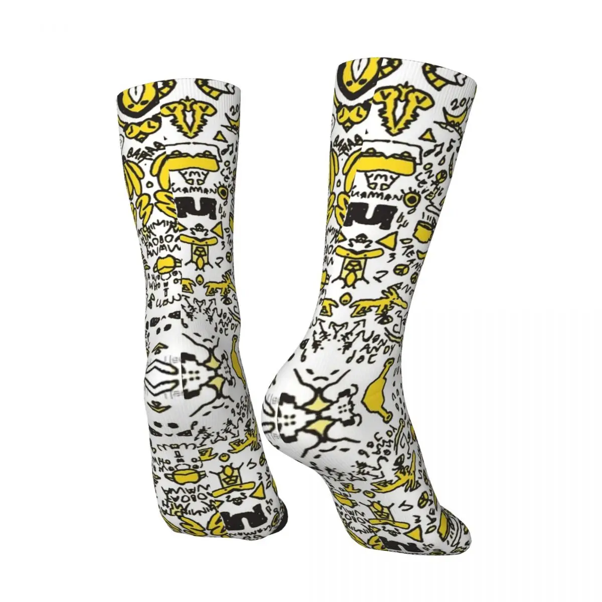 Funny Happy Men's compression Socks Mac Demarco Vintage Harajuku Doodle Art Street Style Novelty Pattern Crew Crazy Sock