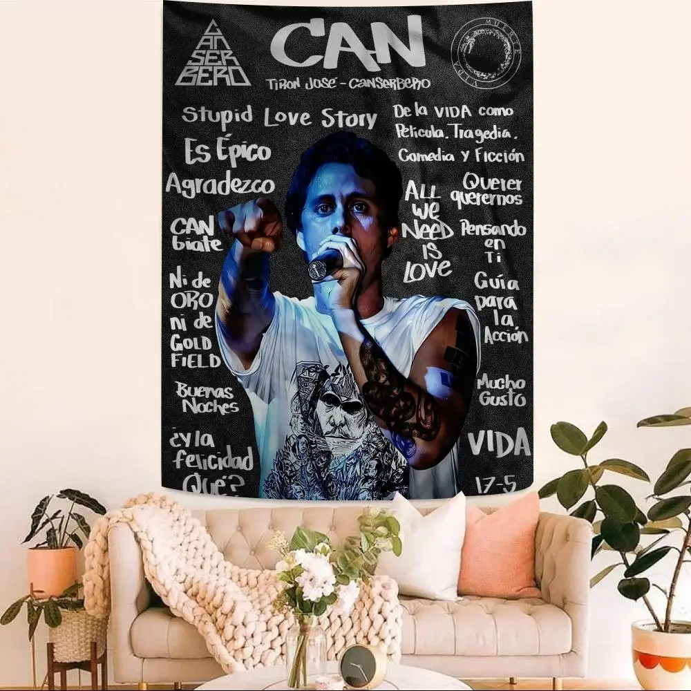Canserbero Pop Music Singer Star Hippie Wall Hanging Tapestries Bohemian Wall Tapestries Mandala INS Home Decor