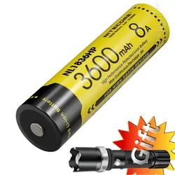 Nitecore NL1823/NL1826/NL1832/NL1834/ NL1835HP/ NL1836HP 3.7V Li-ion Protected Battery Button Top 18650 Type Flashlight Headlamp