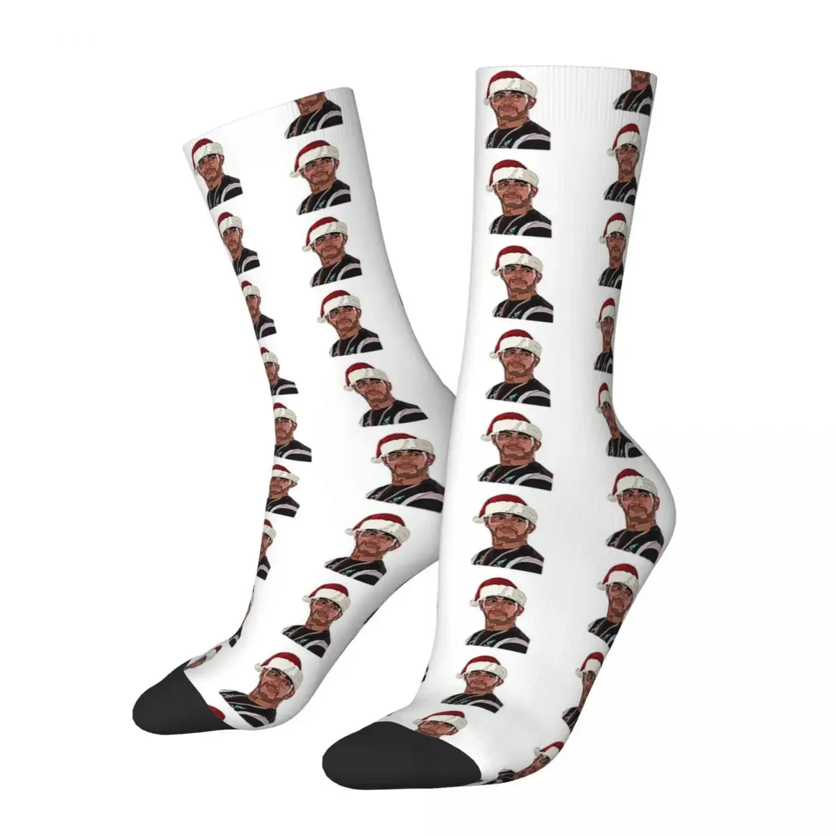 Lewis Hamilton Santa Hut Socken Harajuku super weiche Strümpfe ganzjährig lange Socken Zubehör für Unisex Weihnachts geschenke