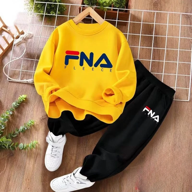 Autumn Children Boy Clothes Set Kid Girls Letter Printed Sweatshirts Pullover Top And Pants Bottom 2pcs Outfits Baby Tracksuits