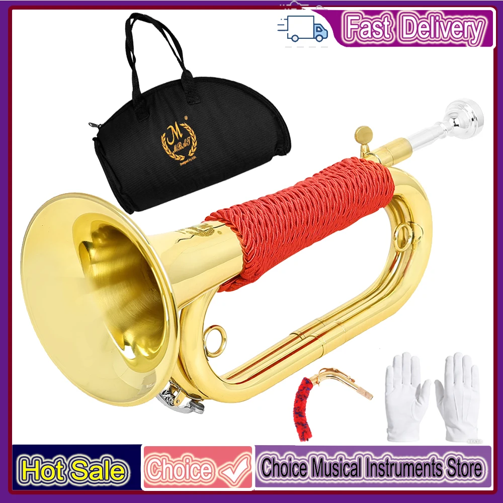 

M MBAT Bugle Spanish Flugelhorn Copper Marching Flugelhorn Horn High Quality Brass Instrument Trumpet With Mouthpiece Bag