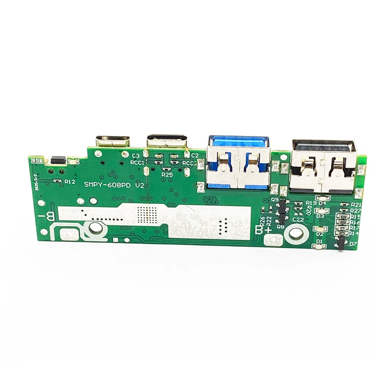 1Pc Gloednieuwe Dual Usb Micro/Type-C Qc3.0 Pd Bidirectionele Snellaadkaart Mobiele Power Diy Power Bank Moederbord Module