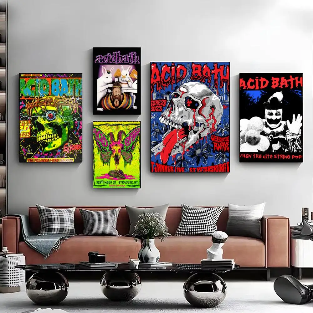 Sludge Metal A-Acid Bath Poster Modern Minimalist Wall Art Prints for Bedroom Living Room Home Decor Interior Gift