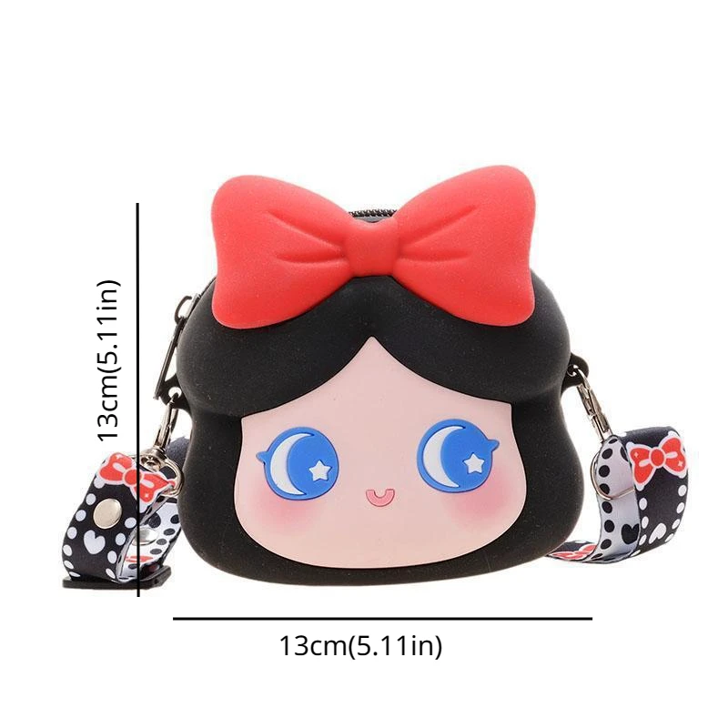 Cute Wallet Kawaii Princess Crossbody Bag Silicone Coin Purse Waterproof Shoulder Bag Cartoon Wallet for Teen Girls Women