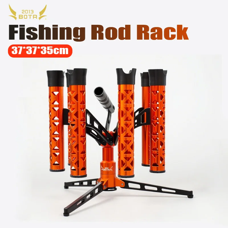 

BOTR 2025 New Fishing Rod Rack 37X37X35cm Aviation Aluminum Retractable Corrosion-resistant Vertical Fishing Rod Storage Holder