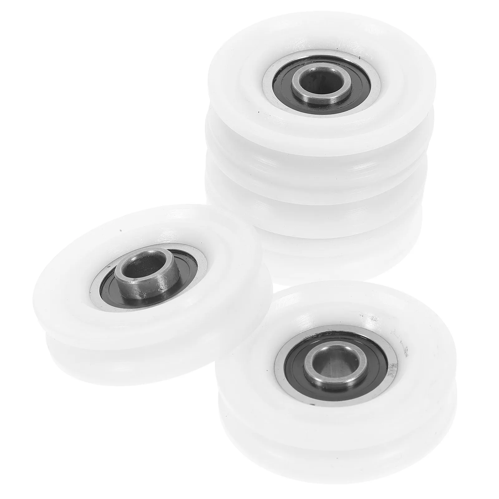 

5Pcs Nylon Coated U Groove Bearing Pulley Easy Install Smooth Quiet Operation Sliding Doors Windows Cabinets Roller Shutter