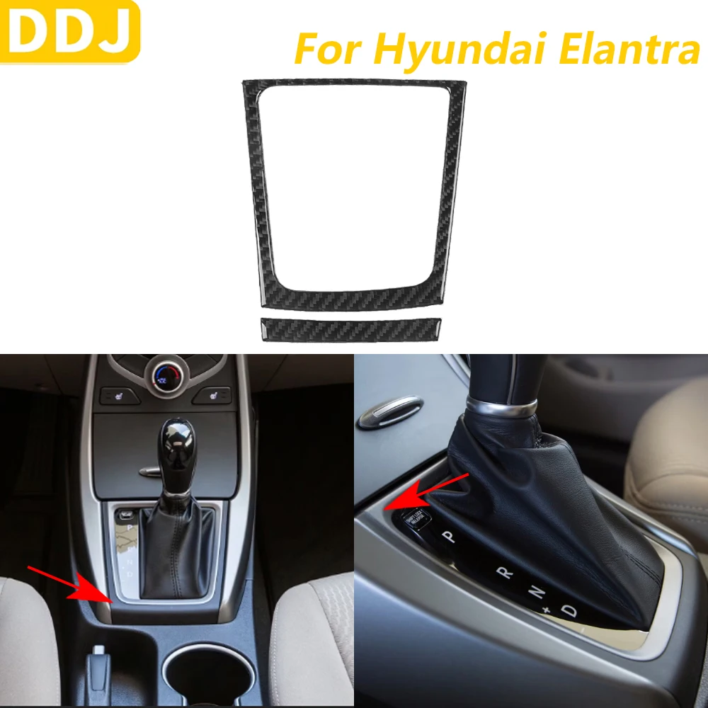 

For Hyundai Elantra 2011-2016 Carbon Fiber Central Control Gear Shift Frame Panel Trim Cover Car Accessories Interior Sticker