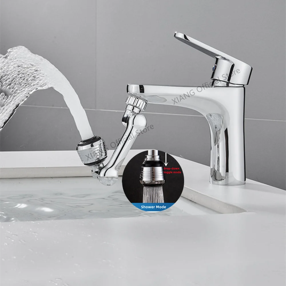 2 Mode Universal Sink Faucet Extender 1080° Rotation Robotic Arm Tap Aerator Splash-proof Filter Nozzle Kitchen Accessories