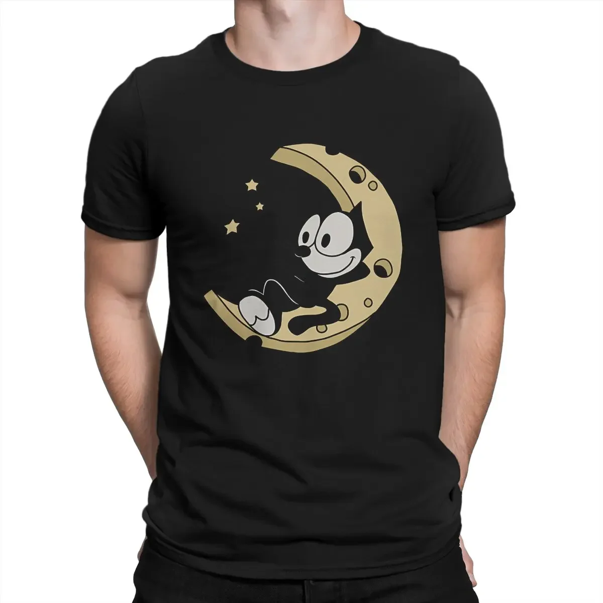 O Neck F-Felix The Cat Cartoon Tee Shirt Short Sleeve Clothes Gift Idea Sleep T Shirt for Men 100% Cotton Vintage T-Shirt 2024