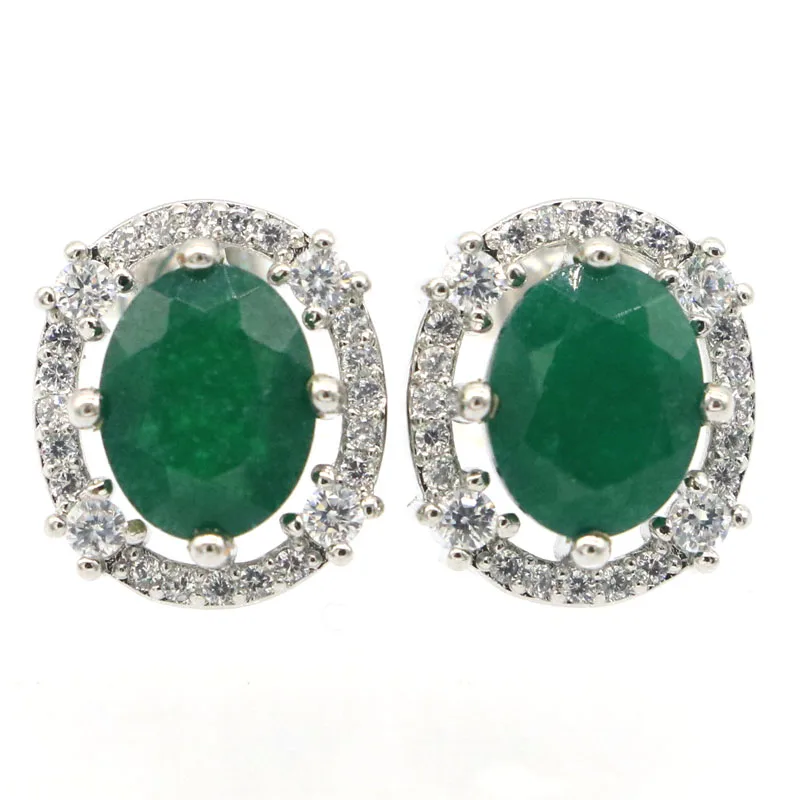 

Buy 4 Get 1 Free 14x12mm Highly Recommend Real Red Ruby Green Emerald Blue Sapphire CZ Woman's Engagement Silver Earrings