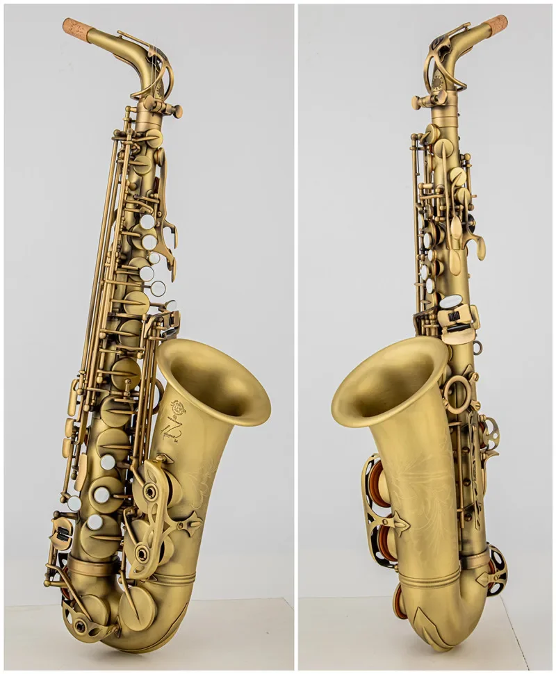 France SAS-54 Eb Professional Alto Saxophone Retro Antique Copper Finish Jazz Instrument