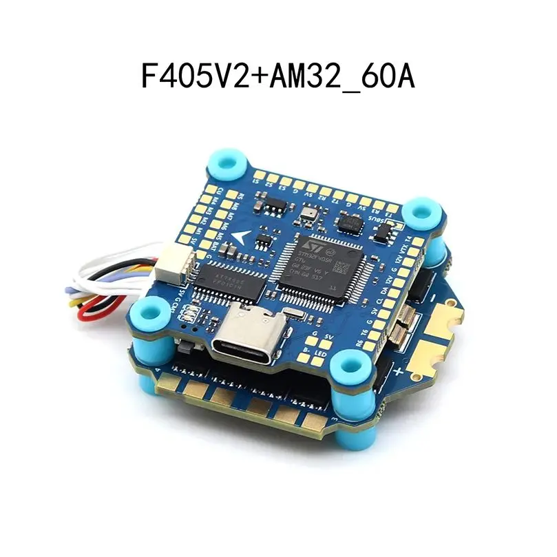 

F405 V2 Stack F4 Управление полетом 60A AM32 4IN1 ESC 3-8S Lipo Combo 30,5x30,5 мм STM32F405RGT6 для RC FPV Freestyle Racing Drone