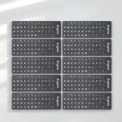

10pcs Keyboard Stickers English Language Labels For Laptop Computer 65% Layout Dust Resistant Easy Apply Remove No Residue