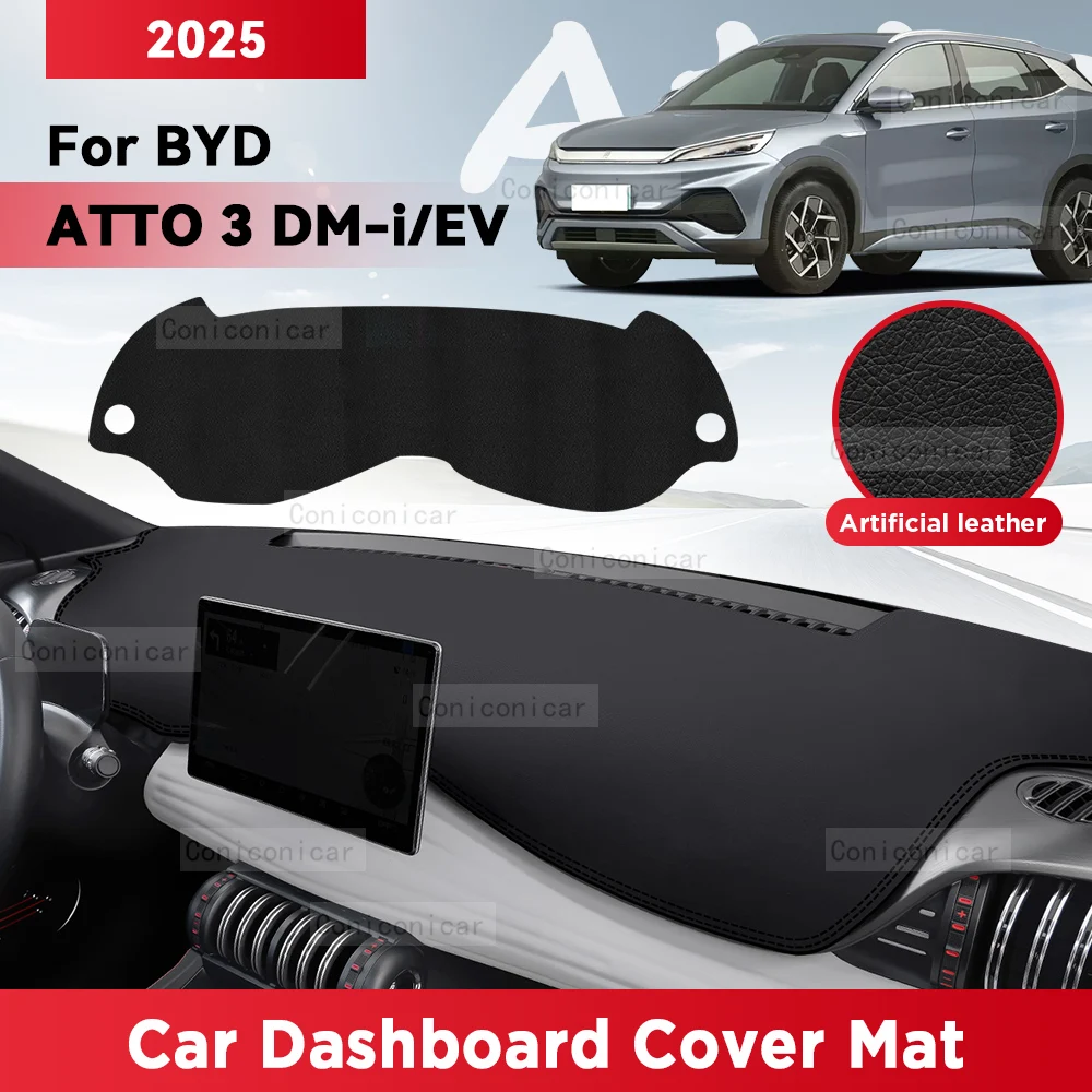 

For BYD ATTO 3 YUAN PLUS DM-i EV 2025 Car Dashboard Cover Mat Sun Shade Pad Avoid Light Mat Instrument Carpet Protection
