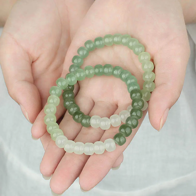DIY accessories Internet celebrity live broadcast popular bracelet simple glass gradual change bucket beads bracelet women summe