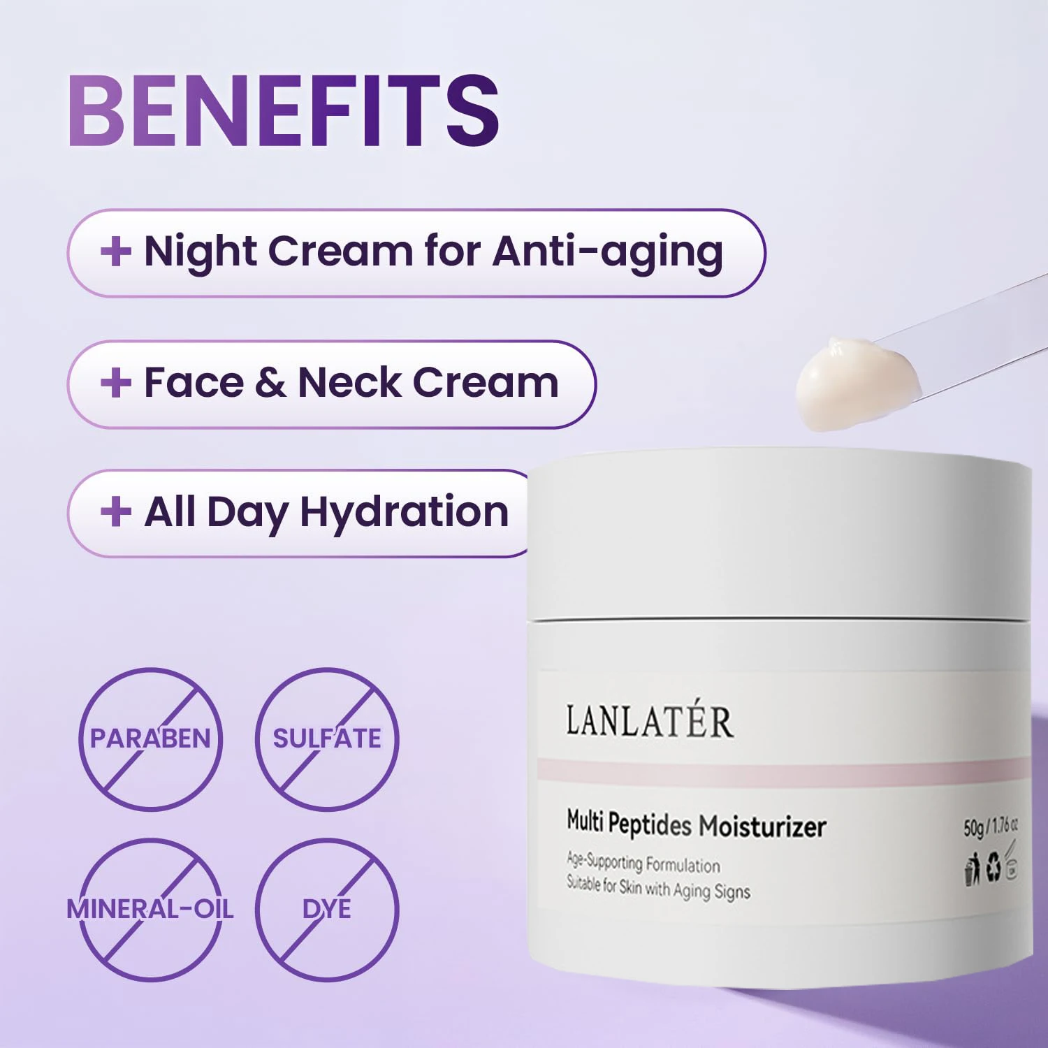 كريم وجه مضاد للتجاعيد من البولي ببتيد، ترطيب عميق، يضيء البشرة الباهتة، تقليل الخطوط الدقيقة، كريم مرطب ليلي نهاري