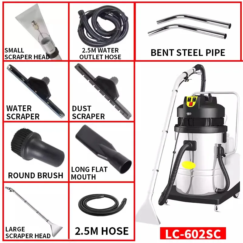 Commercial Carpet Cleaning Machine, 2100W Upholstery Carpet Cleaner for Wet Dry, 3 in 1 Carpet Vacuum Extractor for Sofa Curtain