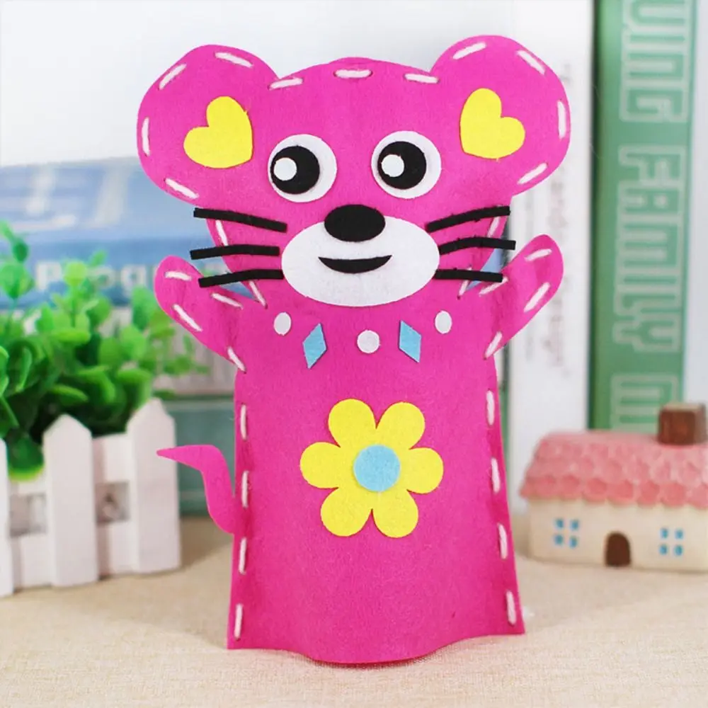 부직포 손 인형 플라스틱 동물 유치원 교육 도구 나일론 교육 보조 도구 수제 재료 가방 크리스마스 선물