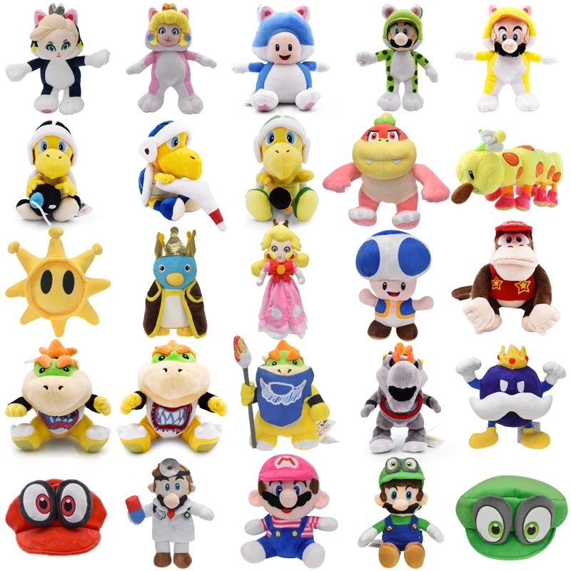 Juguetes de Peluche de dibujos animados de Mario, Princesa Peach Bowser, Koopa JR, Ludwig, Roy Morton, Wendy, Lemmy, Iggy, Condor