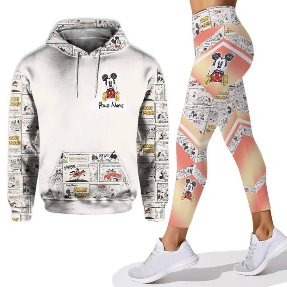 

Disney 3D Hoodie Sports Yoga Pants Minnie Fashion Sports Women Yoga Set 3D