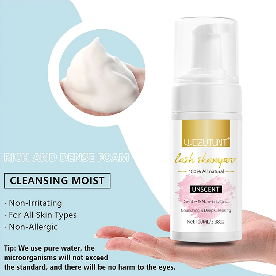 3.38 أوقية/100 مللي رمش الشامبو التنظيف العميق ماكياج أداة مزيل الغراء رمش تمديد رغوة المطهر عدة صالون العناية بالجمال #3