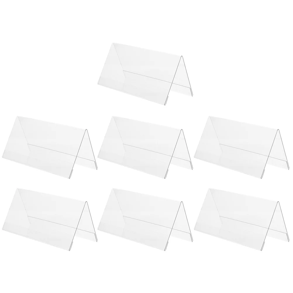 

7pcs Conference Table Cards Clear Acrylic Sign Holders 120x60mm Reusable Desk Name Plates Wedding Stand Signs Multifunction Seat