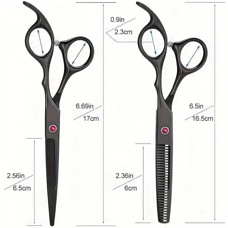 Hairdressing Scissors Set, 6.5 Inch Hair Cutting Scissors Thinning Shears, Hair Cutting Styling Accessories Tools Kit For Barber