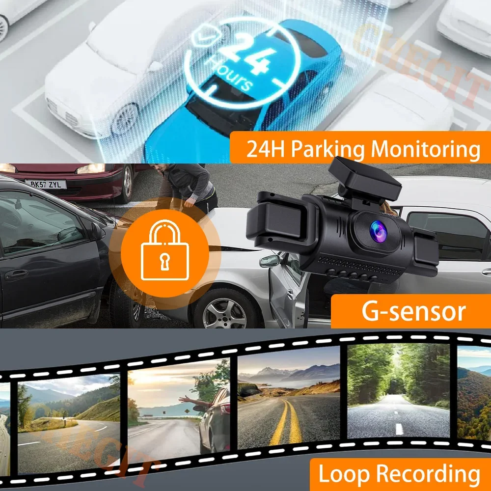 WIFI Car recording 360° Car Camera 3/4Lens 1080P DashCam Car DVR Front Left right Rear View Camera Car Accessories 24H Hardware