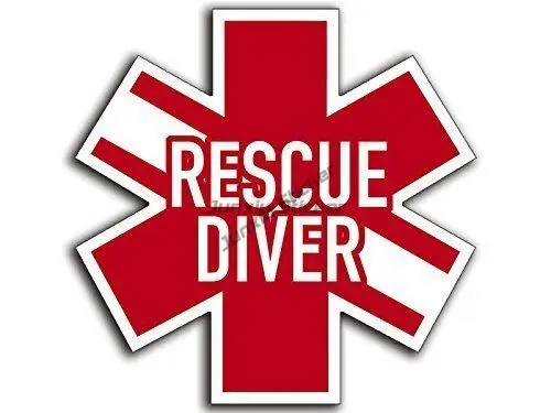 Star of Life Shaped RESCUE DIVER Sticker (scuba dive diving decal)  Camper Yacht Voiture Course Occlusion Scratch Exterior Decor