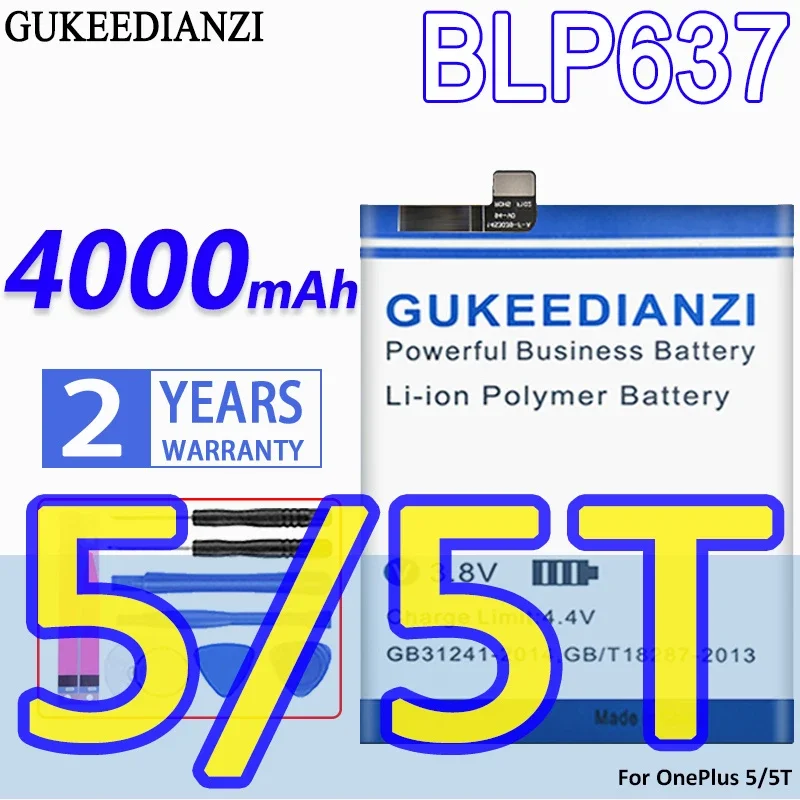 

Аккумулятор GUKEEDIANZI большой емкости BLP637 для OnePlus 5 5T 7 7T 8 Pro A8000 BLP699 BLP745 batterij