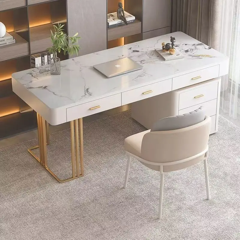 

Современный роскошный компьютерный стол под камень с ящиками, новый простой модульный настольный компьютерный стол для дома