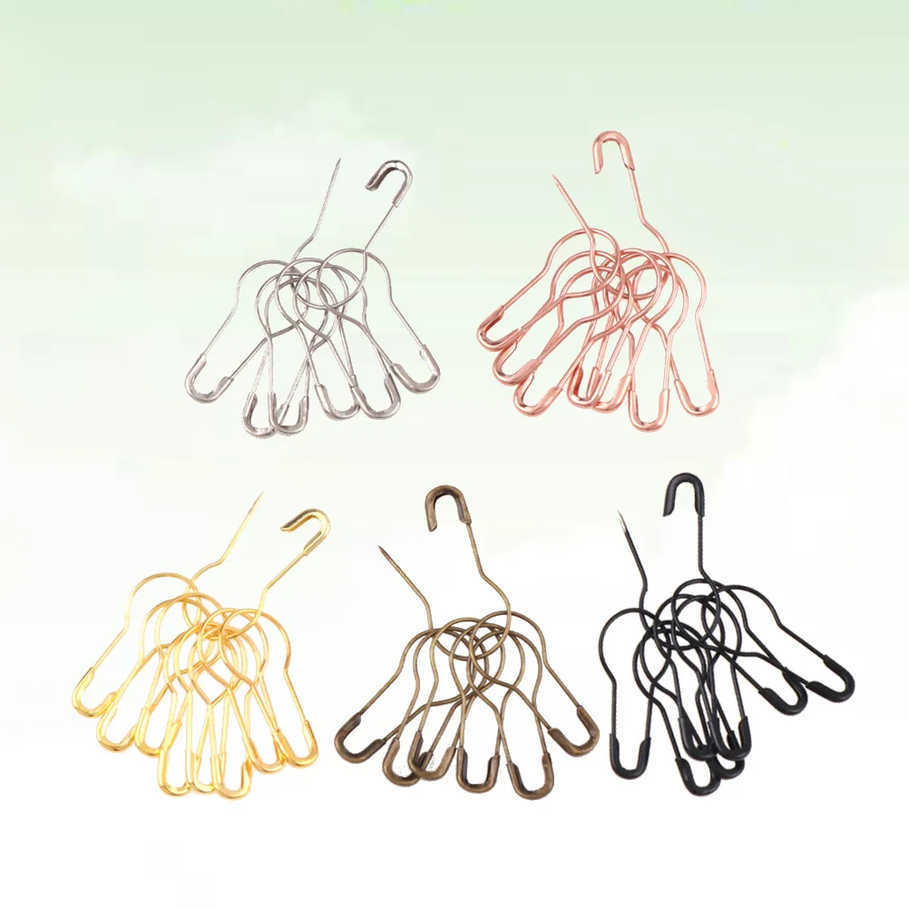 

500pcs Safety Pins Cucurbit Shape Durable For Clothes Diapers Crafts Sewing Tailoring Organizing Pin For Dress Blanket Skirt