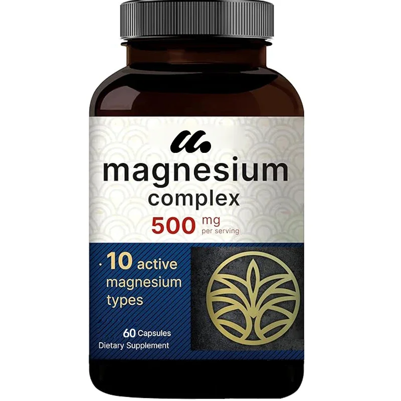 Magnesium composite supplement, 10 active forms - glycine, citric acid, taurine, and other bone, heart, and muscle support