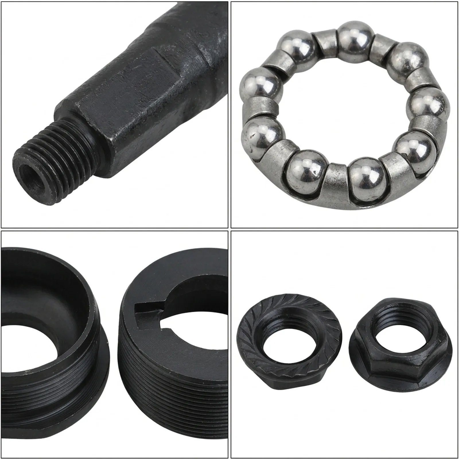 1 Set Metal Square Hole Bottom Bracket Axle Kit Including Cups And Bearings For Bicycle Crankset Replacement 14.5cm