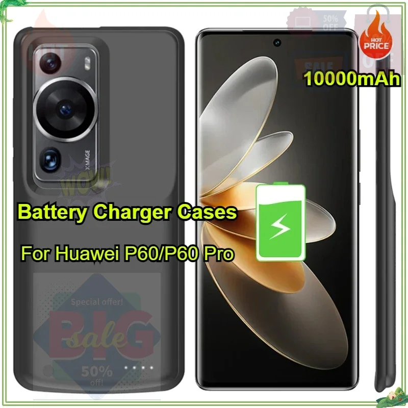 

10000mAh Battery Cases for Huawei P60 Pro External Powerbank Cover Portable Charger Power Bank Cover for Huawei P60 Power Case