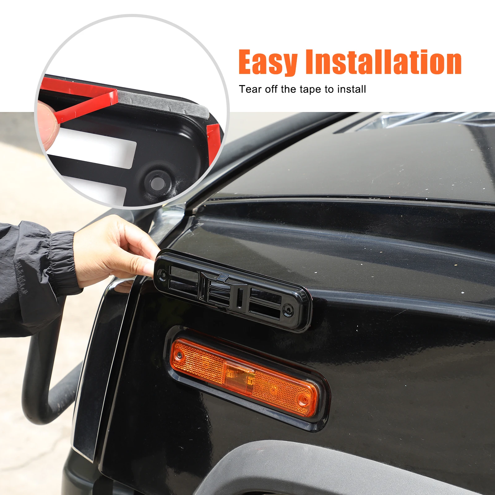 

For 2003-2009 Hummer H2 ABS Glossy Black Car Side Turn Signal Protective Mesh Cover Decorative Cover Car Exterior Accessories