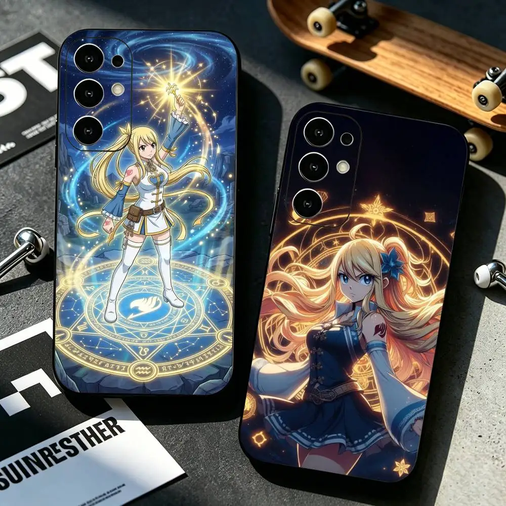 Fairy T-tail Lucy Heartfilia Anime Phone Case For Samsung S25,S24,S21,S22,S23,S30,Ultra,S20,Plus,Fe,Soft Silicone Black Cover