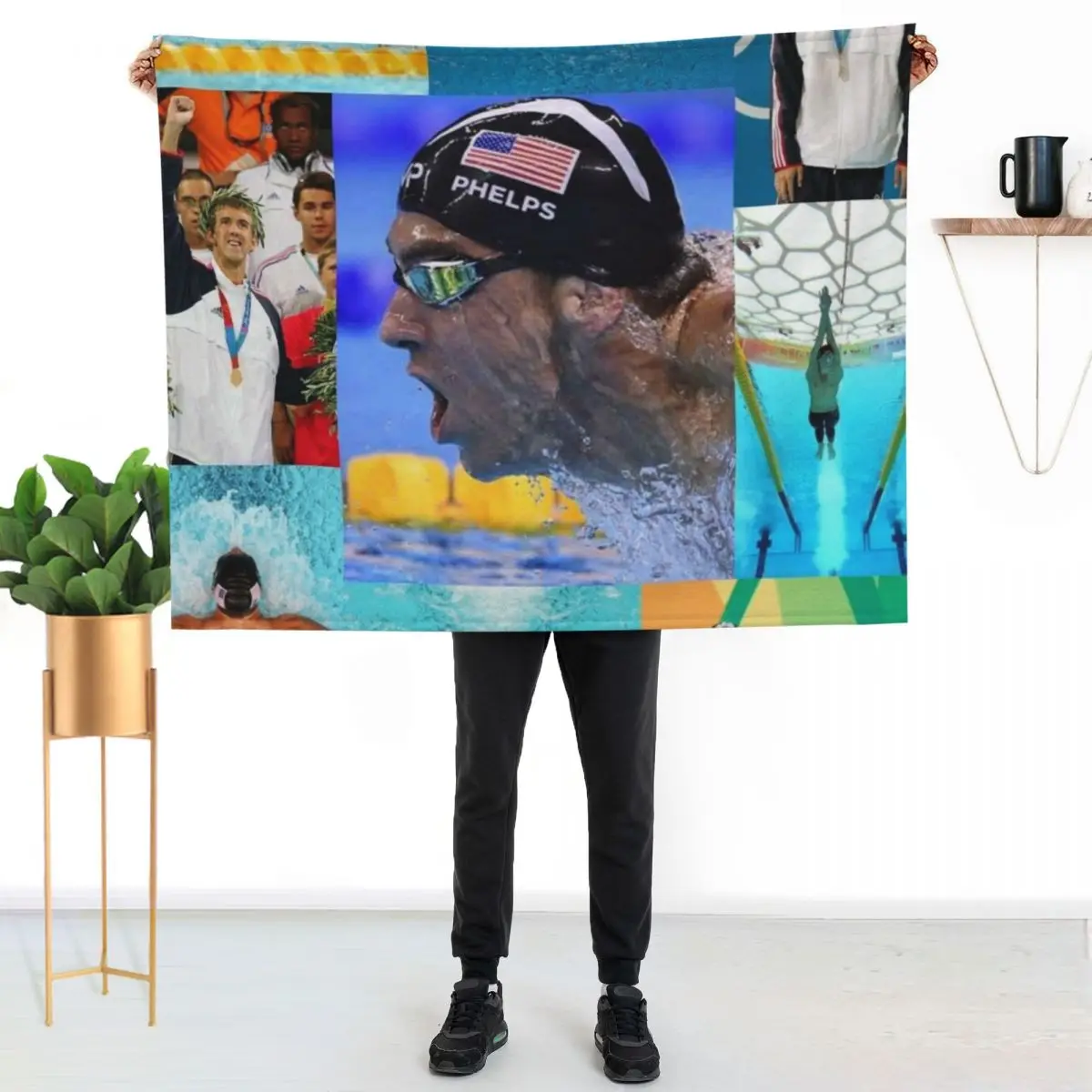 

Michael Phelps Throw Blanket Fuzzy Plush Throw Blanket for Sofa Chair