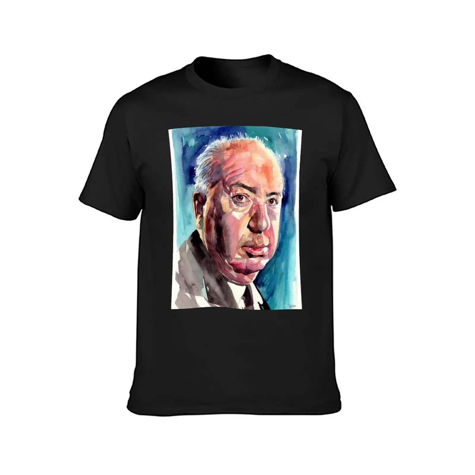 Alfred Hitchcock Portrait T-Shirt tops blanks men clothings