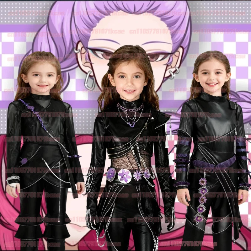 

Rumi Kpop Cosplay Fantasia Costume 2025 Cartoon Demon Hunters Disguise for woman Girls Roleplay Halloween Carnival Suit