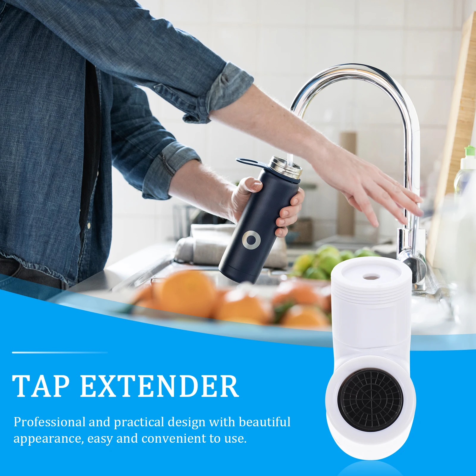 

2PCS Universal Faucet Rotatable Tap Sprayer ABS Material Splash Proof Kitchen Sink Bathroom Practical Faucet