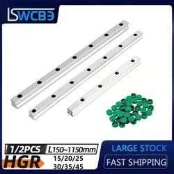 1/2pc 150 -1150mm HGR15/20/25/30/35/ Square Linear Guide Rail for Slide Block Carriages HGH15/20/25CA CNC Router Engraving
