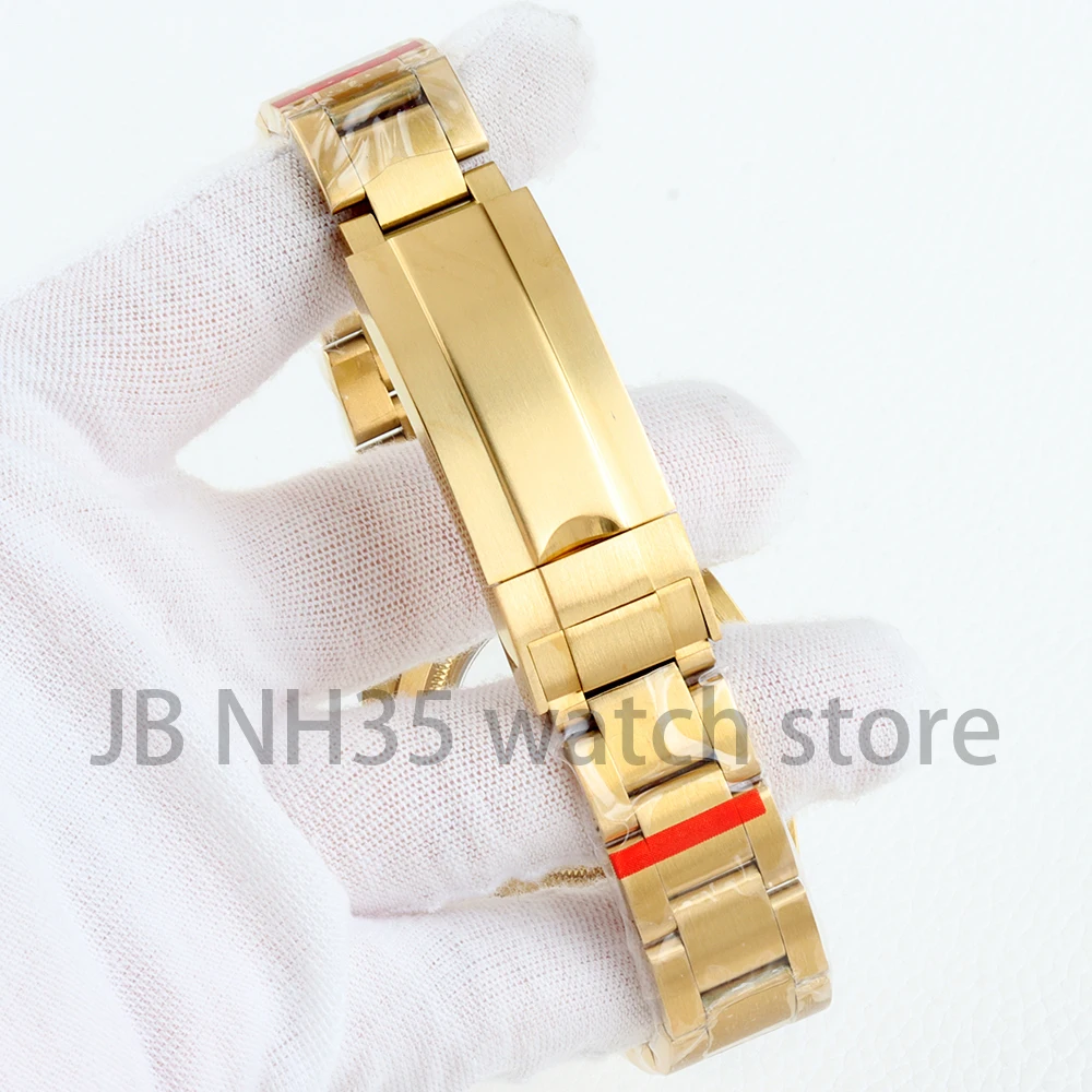 40MM NH35 Gold Watch Case Waterproof Solid Oyster Bracelet For SUB GMT NH34 NH35 NH36 Movement 28.5mm Dial Watch Accessories