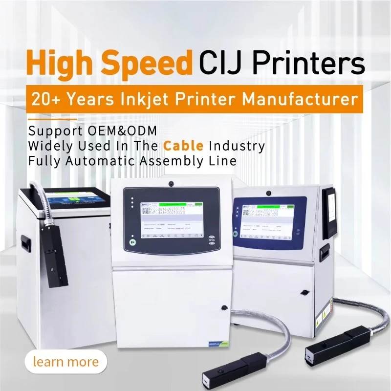 FL Must Buy OEM/ODM CIJ Small Character Ink Jet Coding Machine Continuous Inkjet Date Printer for Cabel Wire Customized