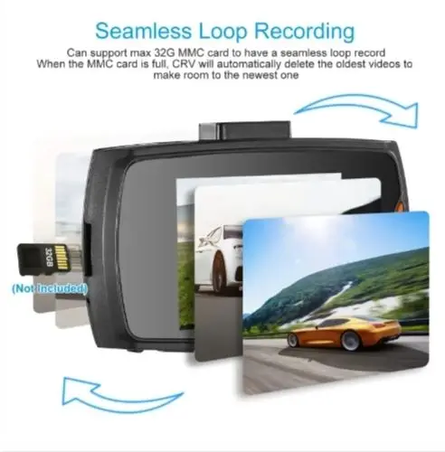 1080P Car DVR Camera Dash Cam Camcorder 90 Degree Angle Loop Recording Night Vison